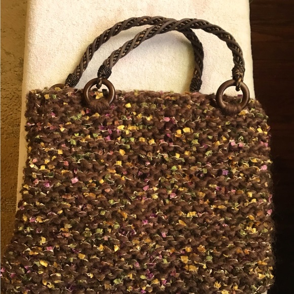 HANDMADE  KNITTED WOOL HAND BAG. LINED - Picture 4 of 4